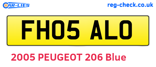 FH05ALO are the vehicle registration plates.