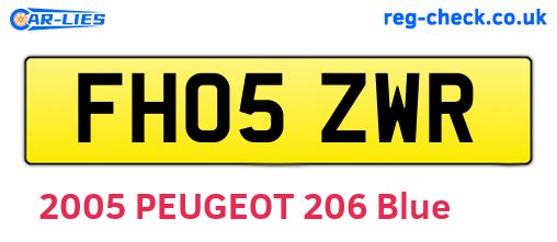 FH05ZWR are the vehicle registration plates.