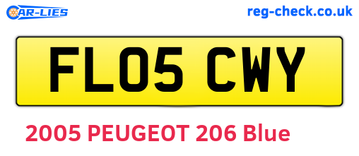 FL05CWY are the vehicle registration plates.