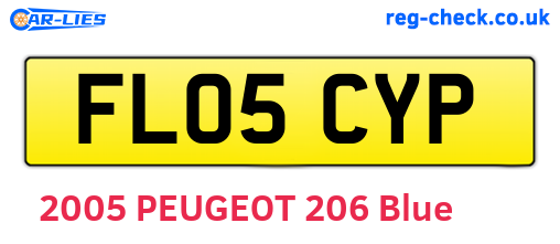 FL05CYP are the vehicle registration plates.