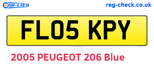 FL05KPY are the vehicle registration plates.