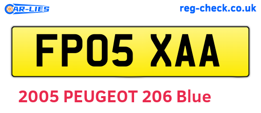 FP05XAA are the vehicle registration plates.