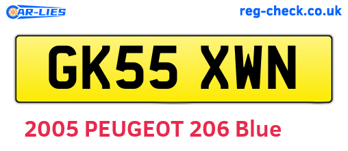GK55XWN are the vehicle registration plates.