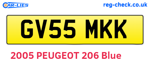 GV55MKK are the vehicle registration plates.