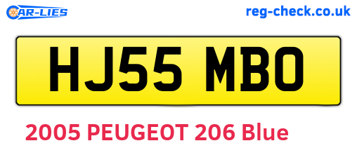 HJ55MBO are the vehicle registration plates.