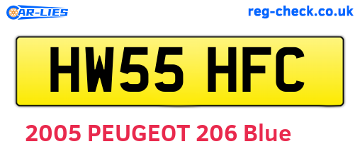 HW55HFC are the vehicle registration plates.