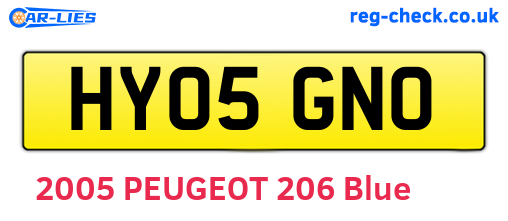 HY05GNO are the vehicle registration plates.