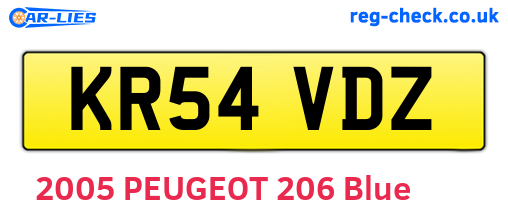 KR54VDZ are the vehicle registration plates.