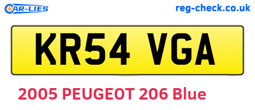 KR54VGA are the vehicle registration plates.