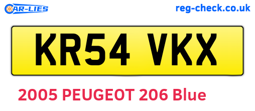 KR54VKX are the vehicle registration plates.