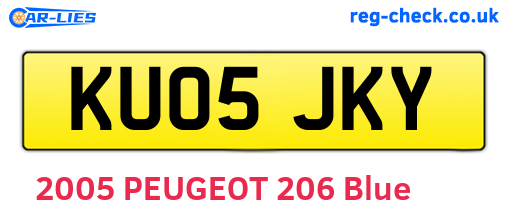 KU05JKY are the vehicle registration plates.