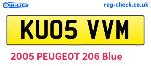 KU05VVM are the vehicle registration plates.