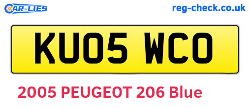 KU05WCO are the vehicle registration plates.