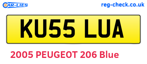 KU55LUA are the vehicle registration plates.