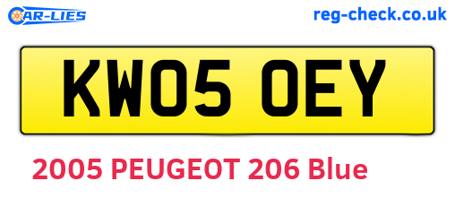 KW05OEY are the vehicle registration plates.