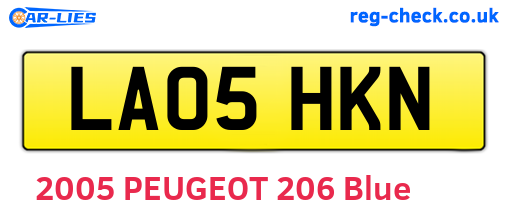 LA05HKN are the vehicle registration plates.