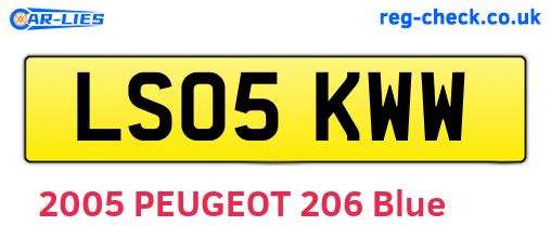 LS05KWW are the vehicle registration plates.