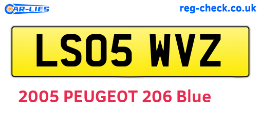 LS05WVZ are the vehicle registration plates.