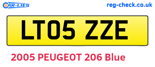 LT05ZZE are the vehicle registration plates.