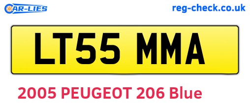 LT55MMA are the vehicle registration plates.