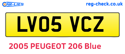 LV05VCZ are the vehicle registration plates.