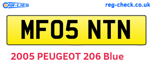 MF05NTN are the vehicle registration plates.