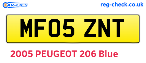 MF05ZNT are the vehicle registration plates.