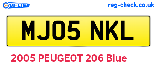 MJ05NKL are the vehicle registration plates.