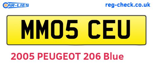 MM05CEU are the vehicle registration plates.