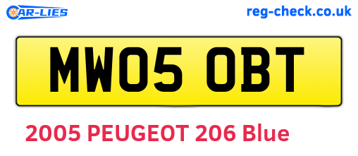 MW05OBT are the vehicle registration plates.