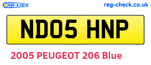 ND05HNP are the vehicle registration plates.