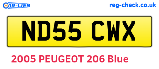 ND55CWX are the vehicle registration plates.