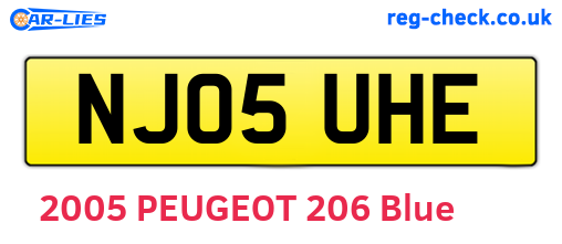 NJ05UHE are the vehicle registration plates.