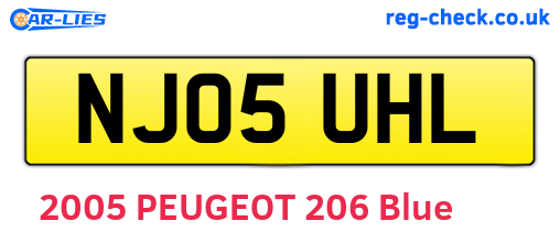 NJ05UHL are the vehicle registration plates.