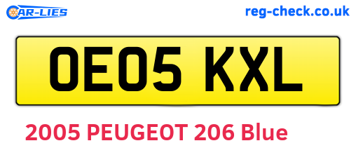 OE05KXL are the vehicle registration plates.