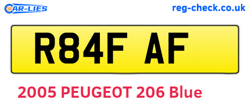 R84FAF are the vehicle registration plates.