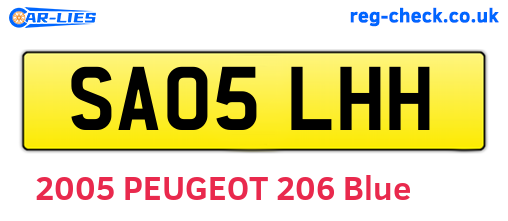 SA05LHH are the vehicle registration plates.