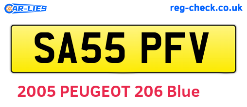 SA55PFV are the vehicle registration plates.
