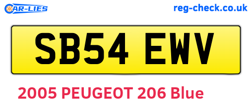 SB54EWV are the vehicle registration plates.