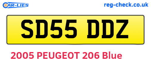 SD55DDZ are the vehicle registration plates.