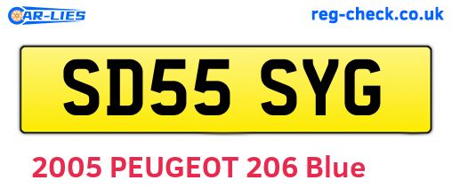 SD55SYG are the vehicle registration plates.