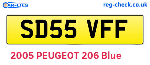 SD55VFF are the vehicle registration plates.