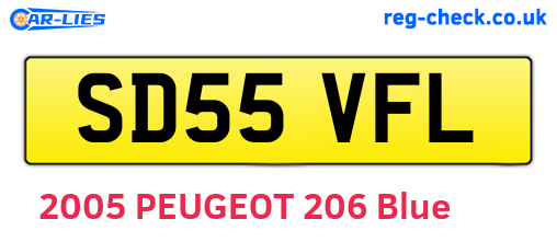 SD55VFL are the vehicle registration plates.
