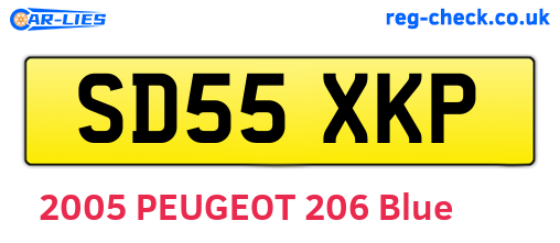 SD55XKP are the vehicle registration plates.