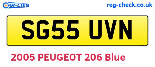 SG55UVN are the vehicle registration plates.