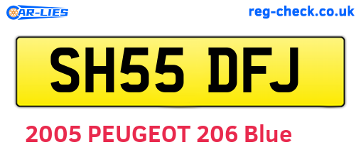 SH55DFJ are the vehicle registration plates.