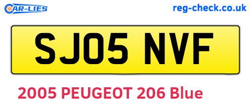 SJ05NVF are the vehicle registration plates.