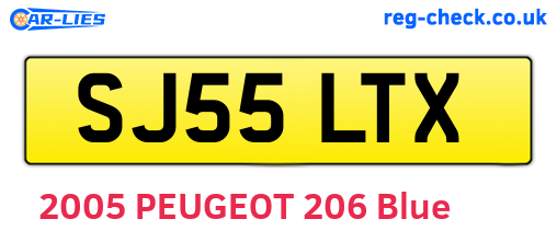 SJ55LTX are the vehicle registration plates.