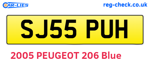 SJ55PUH are the vehicle registration plates.
