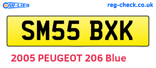 SM55BXK are the vehicle registration plates.